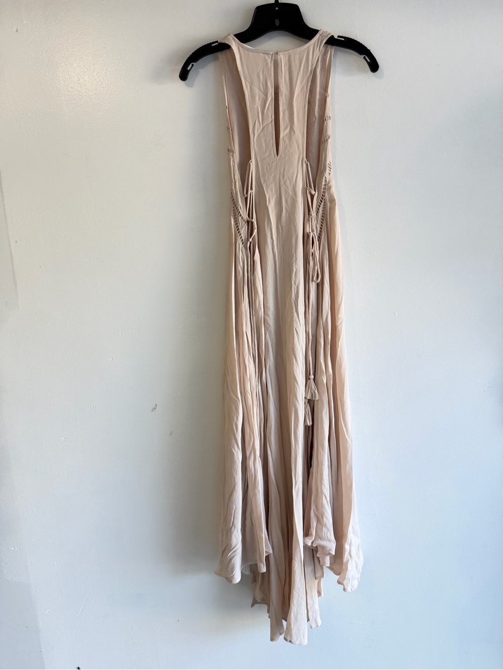 ASTR The Label Cream Embroidered Side Tie Lace Up Maxi Dress Small 8550 - Picture 3 of 13